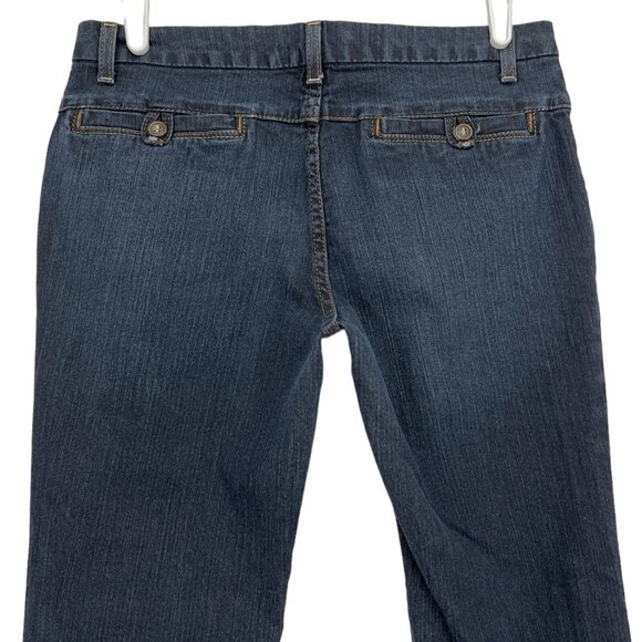 Thre3 Women's Denim Jeans Size 10 Boot Cut Mid Rise Stretch Four Pockets Navy - Picture 4 of 11